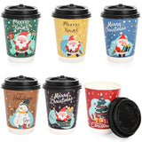60 Pack 12 Oz Christmas Coffee Cups With 80 Lids, Disposable 6 Designs Christmas Paper Cup, Thickened Xmas To Go Coffee Cups, Party Holiday Supplies For Hot Beverage, Chocolate, Tea, Cocoa