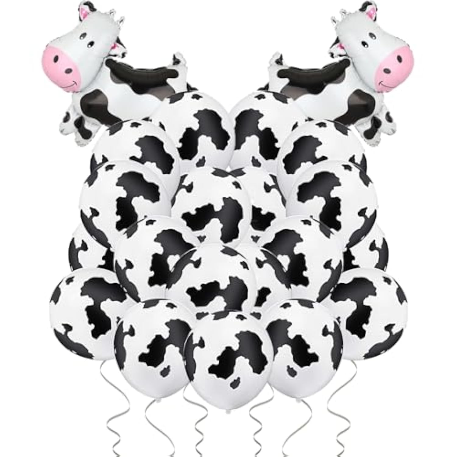 100 Pcs Cow Print Balloons, 2 Pcs Big Cow Balloons 12 Inch Cow Balloon Children'S Party Cowboy Theme Birthday Party Girl'S First Birthday Granary Farm Animal Theme Party Decorative Supplies