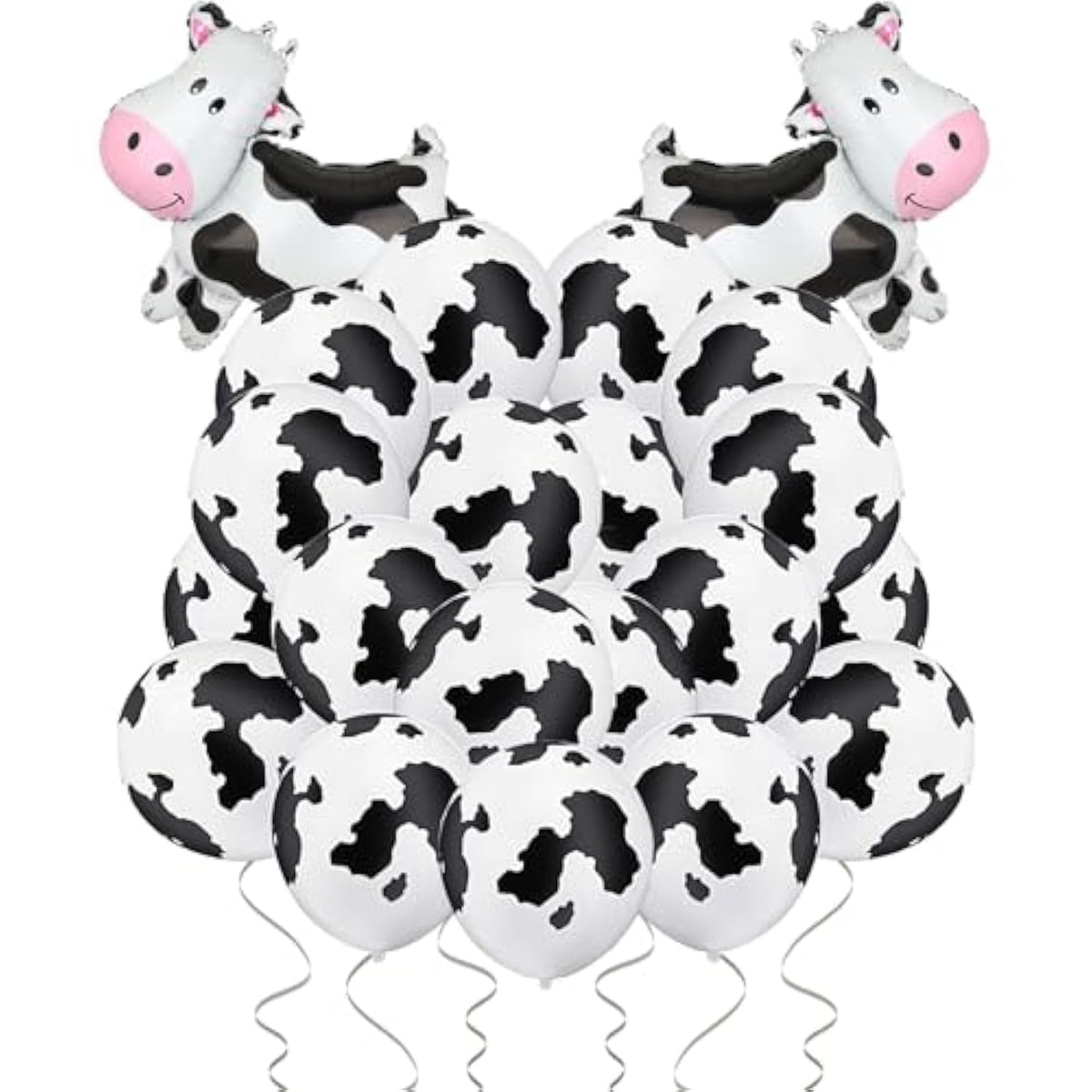100 Pcs Cow Print Balloons, 2 Pcs Big Cow Balloons 12 Inch Cow Balloon Children'S Party Cowboy Theme Birthday Party Girl'S First Birthday Granary Farm Animal Theme Party Decorative Supplies