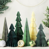 6 Pcs Green Honeycomb Paper Christmas Trees Centerpiece