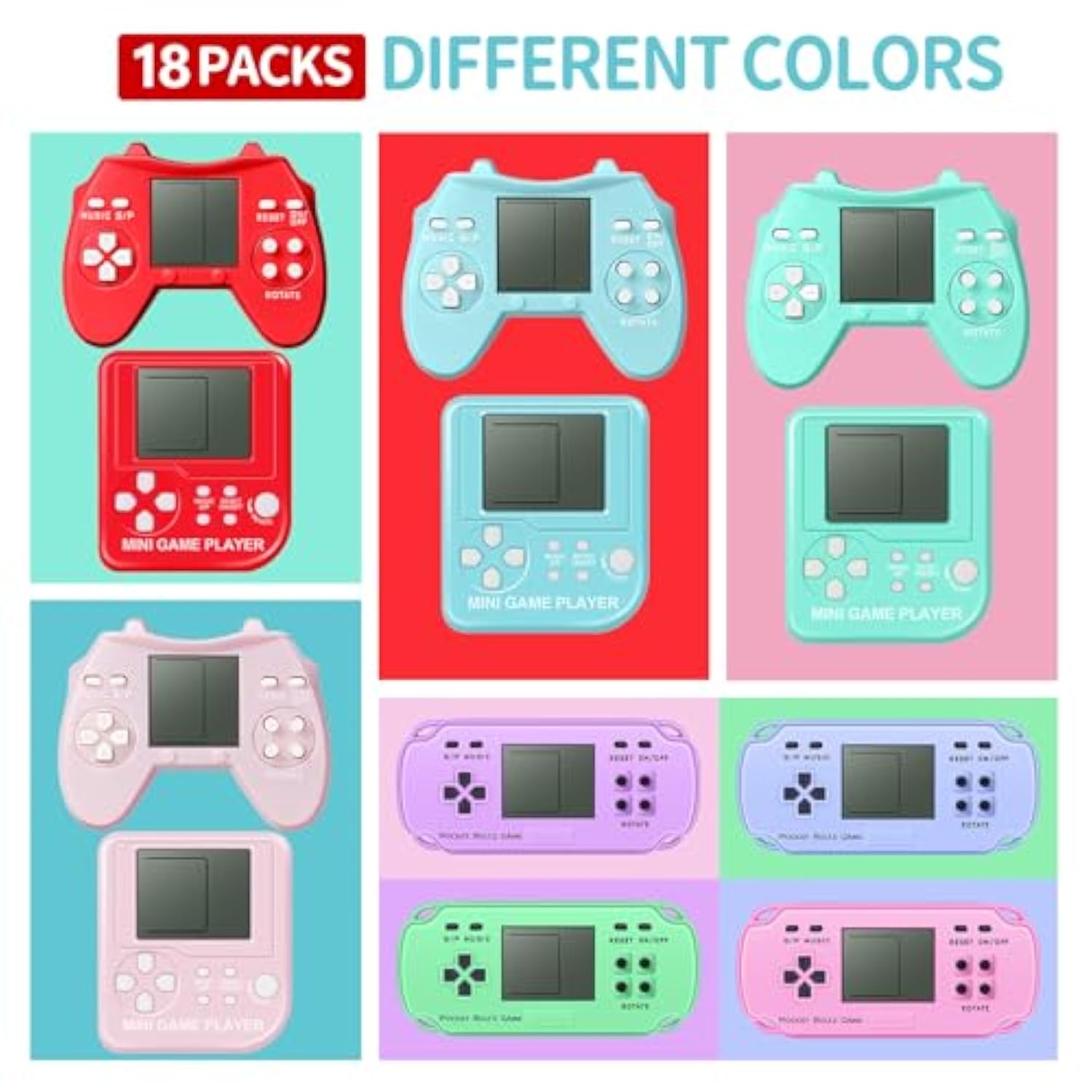 18Pcs Video Game Party Favors For Kids, Mini Game Keychain Arcade Party Favors Birthday Supplies Classroom Prizes For Boys And Girls