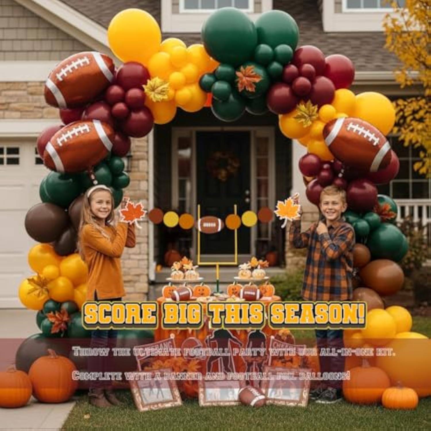 Football Party Decorations Balloon Garland Arch Banner Foil Balloons Game Day Decor