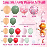 Christmas Balloon Arch Kit with Red, Green, Macaron, and Foil Candy Balloons