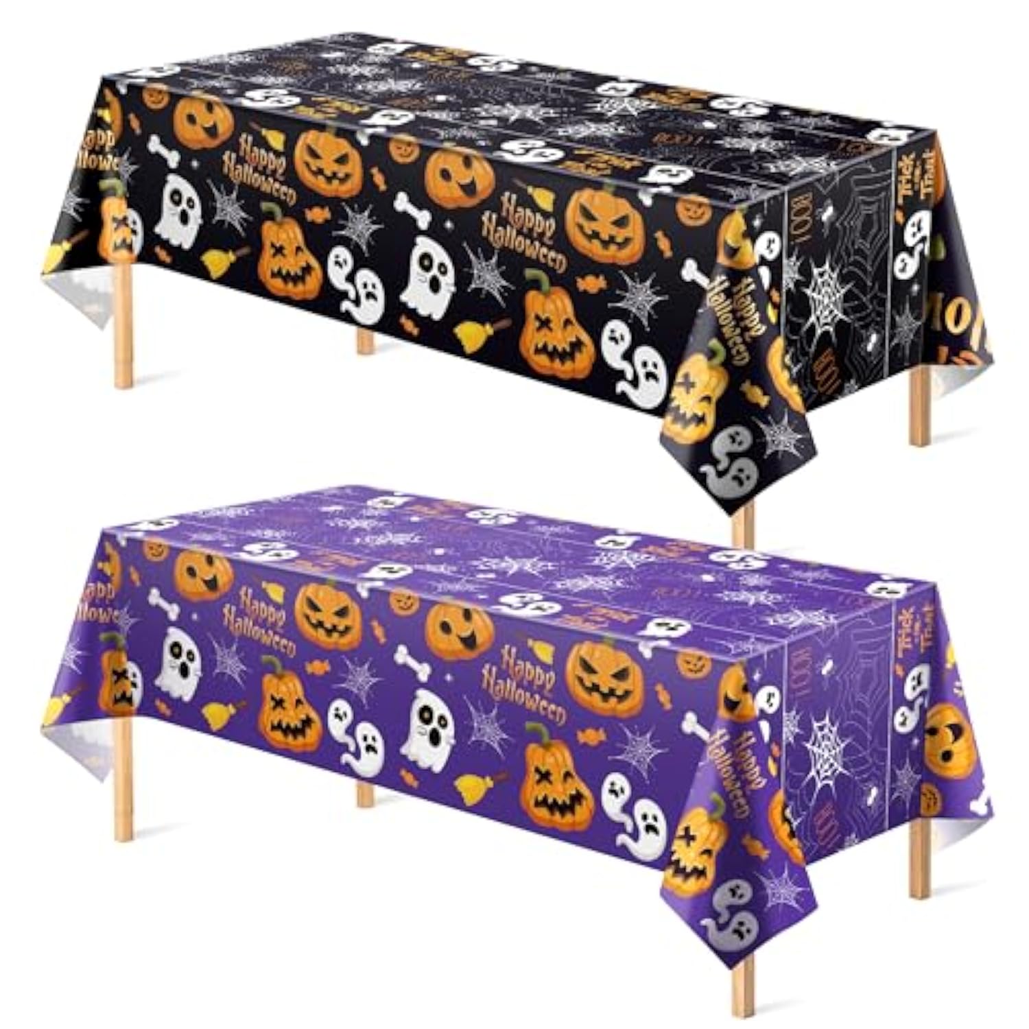 2 Pack Disposable Plastic Halloween Tablecloth Party Decor Indoor Outdoor