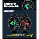 (5+3) Compatible For Garmin Forerunner 970/570 47Mm, 5 Pack Watch Screen Protector + 3 Pack Dust Plug, Pmma And Pet (Not Tempered Glass) Ultra Thin Hd Full Coverage 3D Curved Edge Anti-Scratch