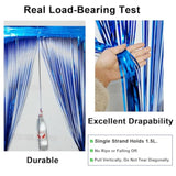 2 Pack Thickened Royal Blue Metallic Foil Fringe Curtains Streamer Rip Resistant Shimmer Tinsel Photo Booth Backdrop For Birthday Wedding Christmas Bachelorette Party Decorations 3.28Ft X 6.56Ft