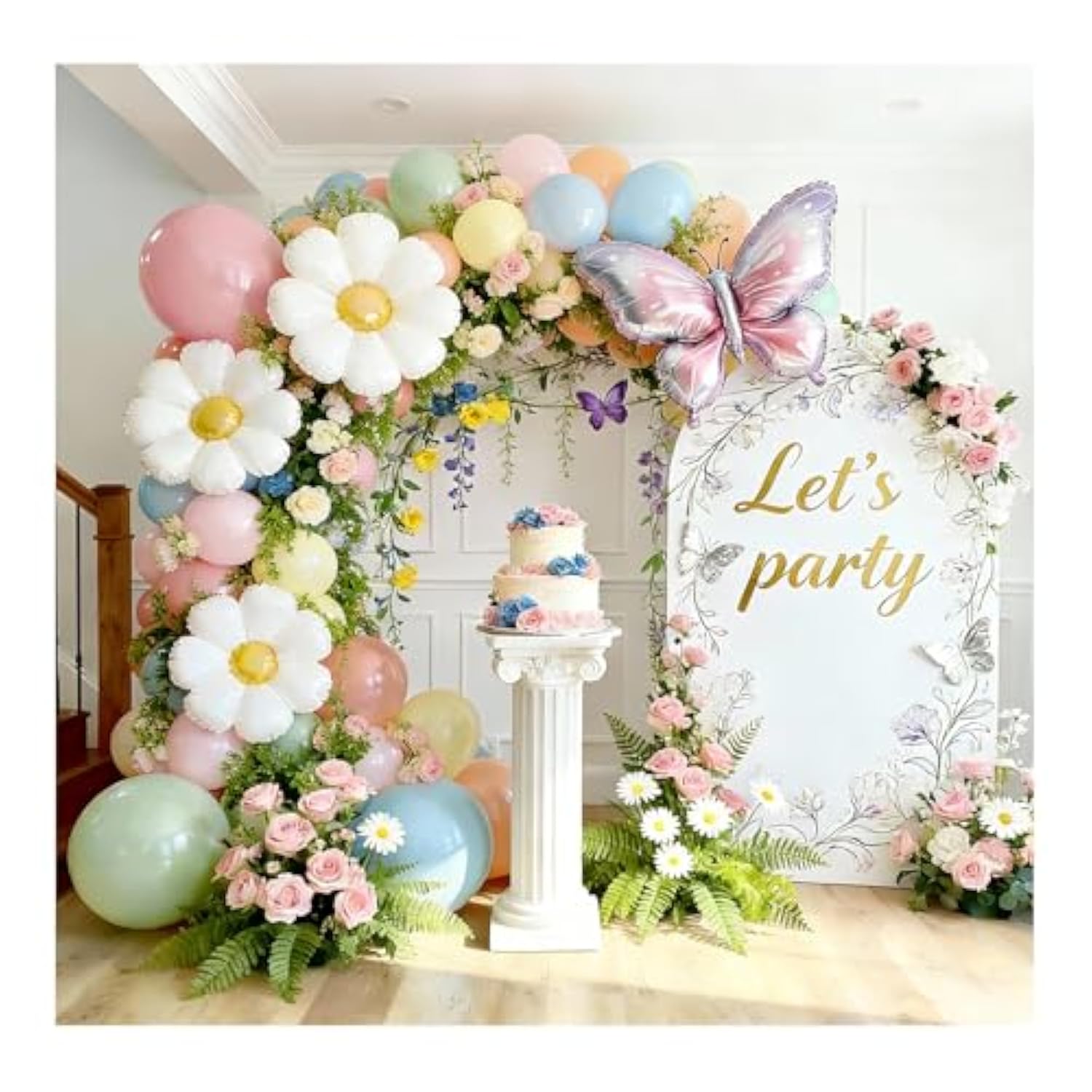 Daisy Balloon Arch Kit, 172Pcs Spring Summer Daisy Theme Party Balloon Decorations For Birthday Wedding, Graduation Ceremony, Outdoor Garden Decor, Mother'S Day Holiday Decoration