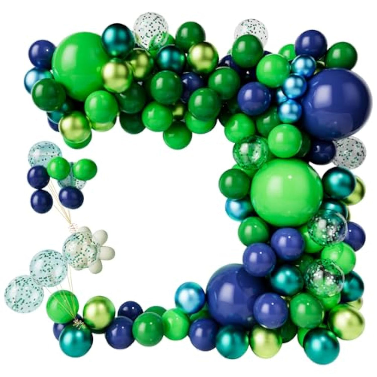 Blue Green Balloon Garland Kit, Blue Green Balloons And Confetti Balloons For Wedding Bridal Shower Birthday Baby Shower Party Decoration