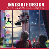 Mini Christmas Light Suction Cups [Set Of 60] - Small Holiday Light String Hooks Holders, Clear Rope Light Caddy Window Glass Suction Cup Clips Hang Seasonal Xmas Decorations