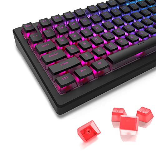 Pudding Keycaps For Mechanical Keyboard 60 65 75 100 Percent - Pbt Shine Through Keycaps,165 Keys Key Cap Set, Oem Profile Custom For Cherry Mx Switches Mechanical Keyboard, Black/Orange