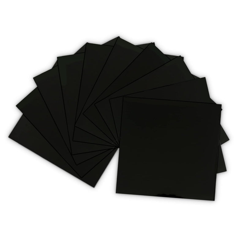 Glossy Black Adhesive Backed Vinyl Sheets Used For Crafting (10 Pack)