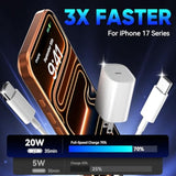 20W iPhone 15 Pro Fast Charger with 10ft USB C Cable for iPhone, iPad, Galaxy
