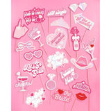 24pcs Bachelorette Photo Booth Props Rose Gold Bride Party Decorations