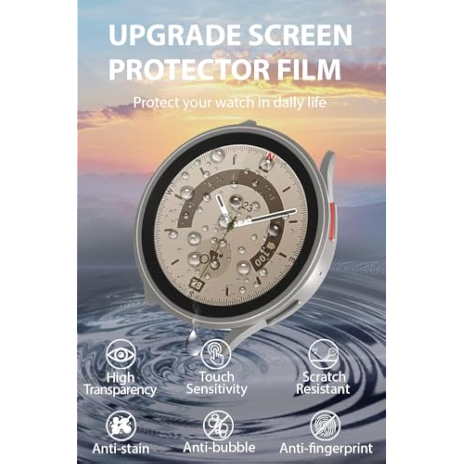 4 Pack Screen Protectors For Samsung Galaxy Watch 5 Pro 45Mm,Ultra-Thin Anti Scratch Tempered Glass Screen Protector For Galaxy Watch 5 Pro 45Mm,Anti-Fingerprint,Bubble Free