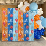 Paw Birthday Party Supplies - 2 Pack Dog Paw Tinsel Foil Fringe Curtains, Blue Dog Birthday Decorations, Photo Booth Prop & Backdrop