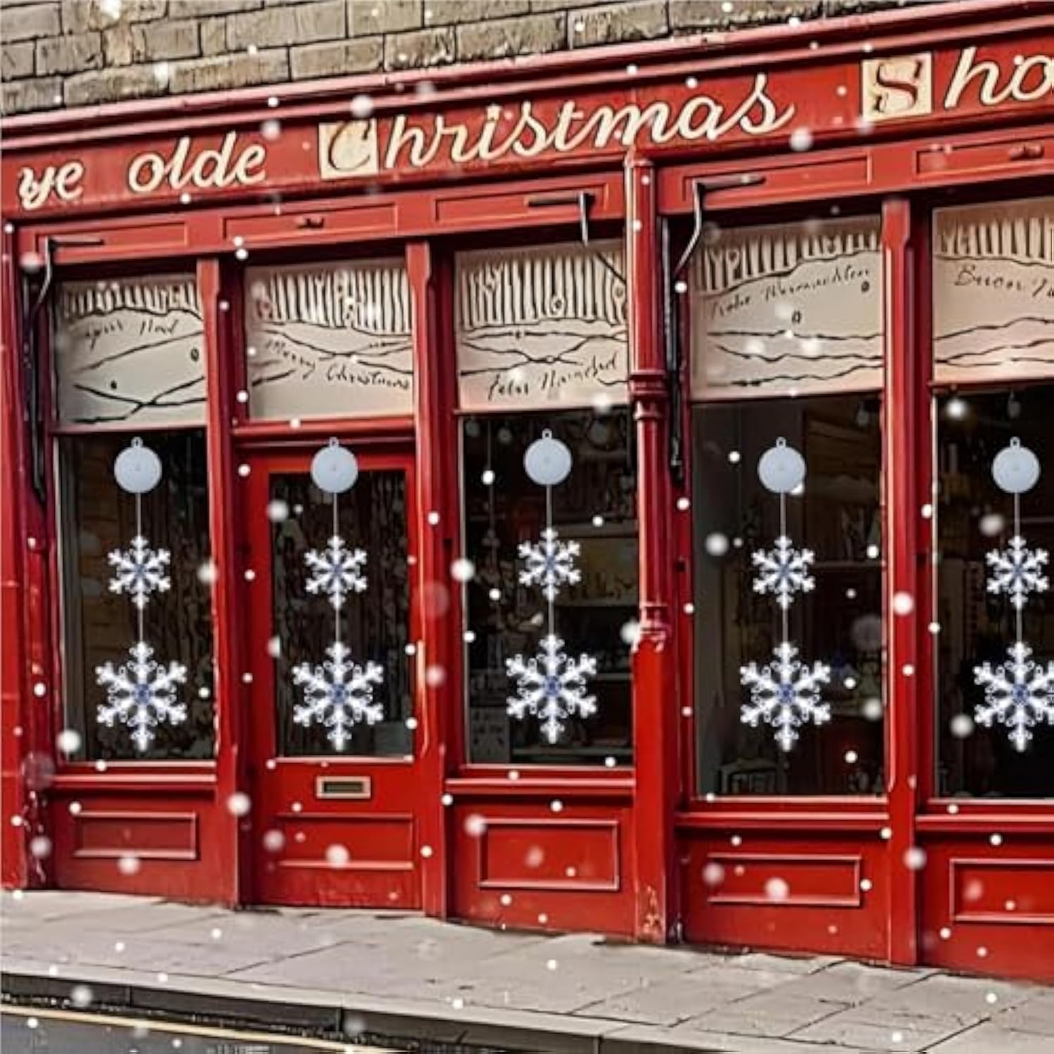 [Timer] Christmas Window Decorations, 3 Pack Snowflake Christmas Window Lights With Suction Cup, Hanging Led Battery Ope