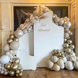60pcs White Sand Beige Boho Balloons Chrome Champagne Nude for Party Decor