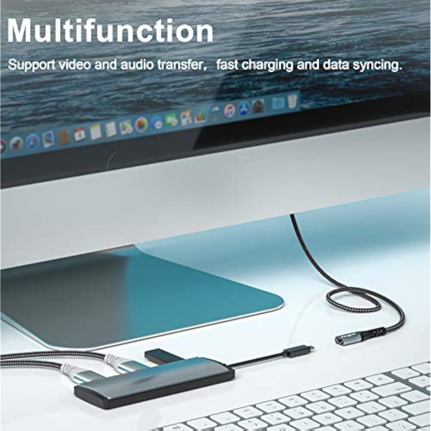 Usb C Extension Cable 3Ft 10Gbps Data Sync Type C 3.2 Male To Female Extender