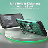 For Galaxy S10E Case With Tempered Glass Screen Protector,Hybrid Drop Test Slim Fit Cover With Car Mount Kickstand Slim Fit Protective Phone Case For Galaxy S10E,Dark Green