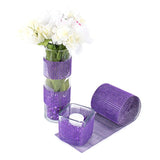 Purple Rhinestone Diamond Style Arts And Crafts Decorating Mesh Ribbon