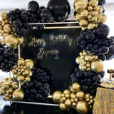 140-Pc Black & Gold Balloon Arch Kit Mixed 18/12/10/5" Sizes