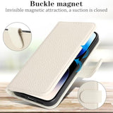 Genuine Leather Wallet Case for iPhone 14 Pro 6.1" with 4 Card Slots and RFID Blocking - Milky White