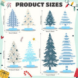 16 Pcs Merry Christmas Tree Centerpiece Buffalo Plaid Snowflake