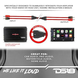 DS18 R12 RCA Cable Ultra Flex 12 Feet - 2-Male to 2-Male Stereo Audio Cables, 2RCA Male to 2RCA Male Stereo Cable for Home Theater, HDTV, Amplifiers, Hi-Fi Systems, Car Audio, Speakers. (12ft / 3.6m)