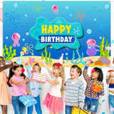 Under the Sea Birthday Banner Backdrop 73x43 Inch for Party or Photo Decor