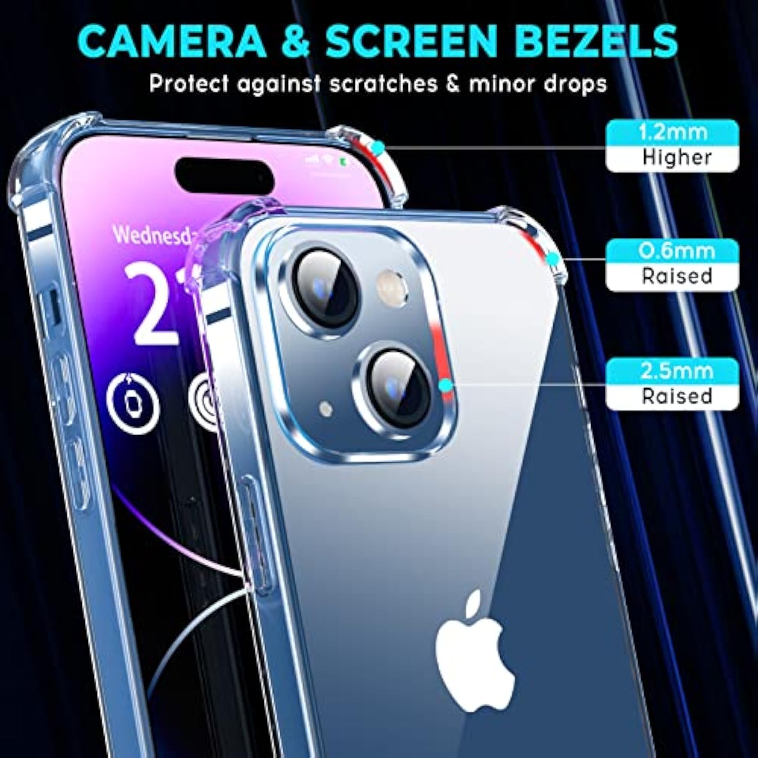 For Iphone 14/13 Case With 4 Corners Shockproof Protection, Clear Case For Women Men, Kids