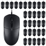 50 Pcs Black Wired Usb Computer Mouse Bulk 1000 Dpi 3 Button Corded Mouse With