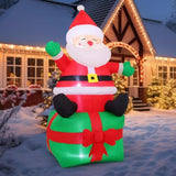 7 Ft Christmas Inflatables Outdoor Decorations, Santa Blow Up Inflatable With Built-In Leds For Christmas Indoor Outdoor