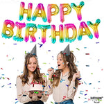 , Rainbow Happy Birthday Balloon Letters - 16 Inch | Birthday Decorations For Women, Men, Boys And Girls | Hbd Foil Balloon Banner Backdrop For Neon Party Decorations, Happy Birthday Sign