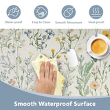 Flower Large Desk Pad,Floral Desk Mat For Desktop,Non-Slip Pu Leather Mouse Pad, Waterproof Laptop Computer Desk Keyboard Mat,Table Protector Blotter Mat For School Office Home 31.5" X 15.7"