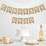 Pre-Strung Congrats Grad Banner - No Diy - Gold Glitter Graduation Party Banner - Pre-Strung Garland On 6 Ft Strand - Gold Grad Congrats Class Of 2025 Party Decorations & Decor. Did We Mention No Diy