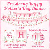 Happy Mother's Day Decorations, Happy Mothers Day Banner With Best Mom Balloons, Hanging Swirls, Happy Mothers Day Decor for Women Decoration