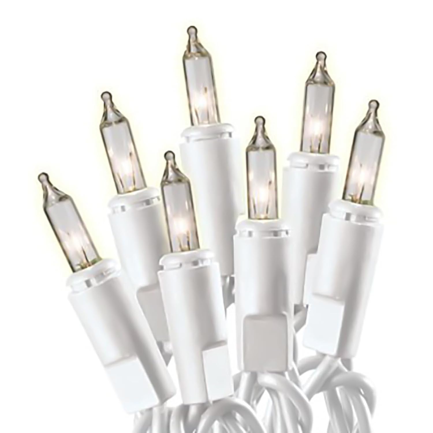 20 Clear White Mini Lights White Wire - Mini Craft Christmas Lights - Perfect For Wreaths And Trees - Incandescent - Ul