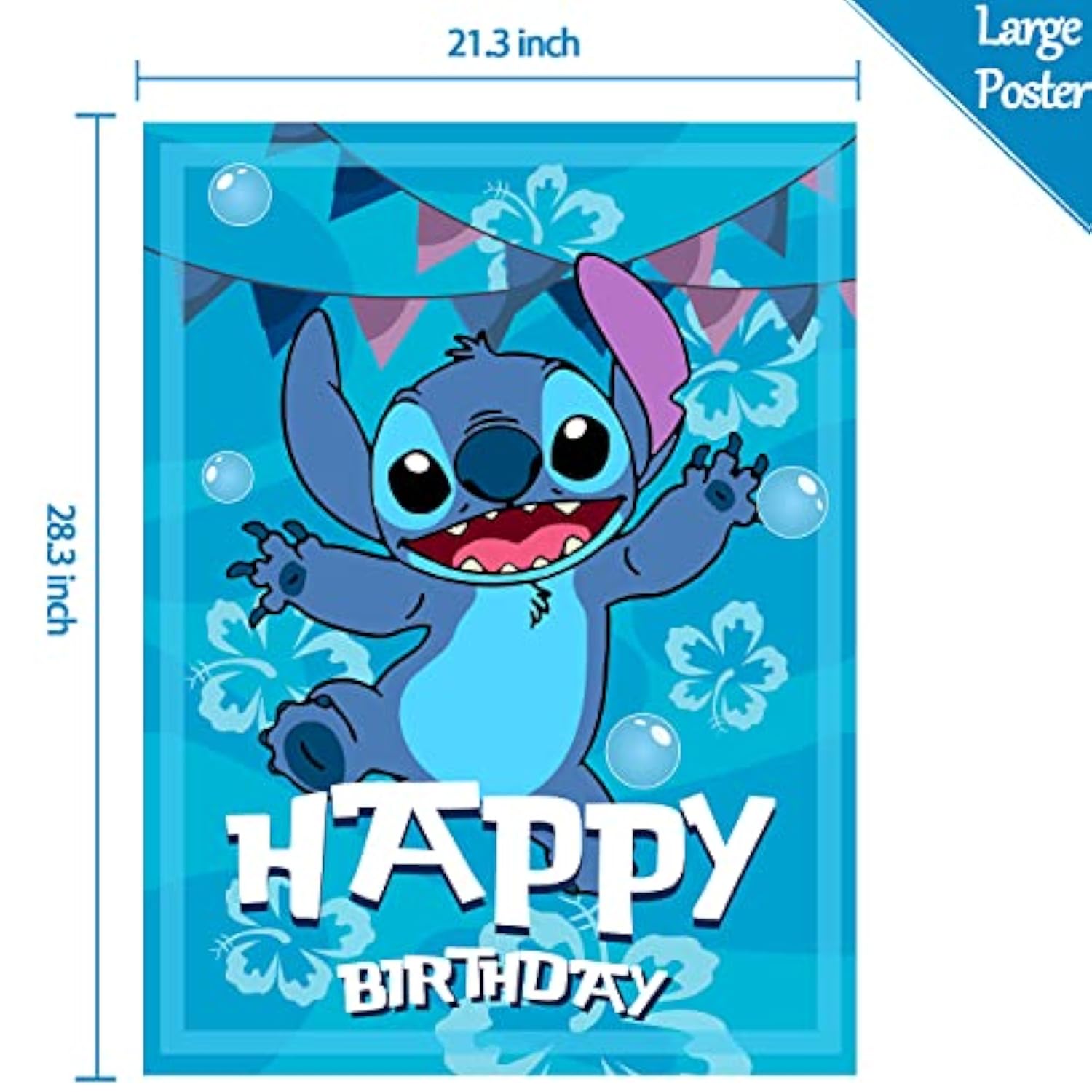 Stitch Party Supplies, Pin The Nose On Stitch, Stitch Party Games For Boys Girls, Large Poster 24Pcs Stickers For Stitch Birthday Party Decorations