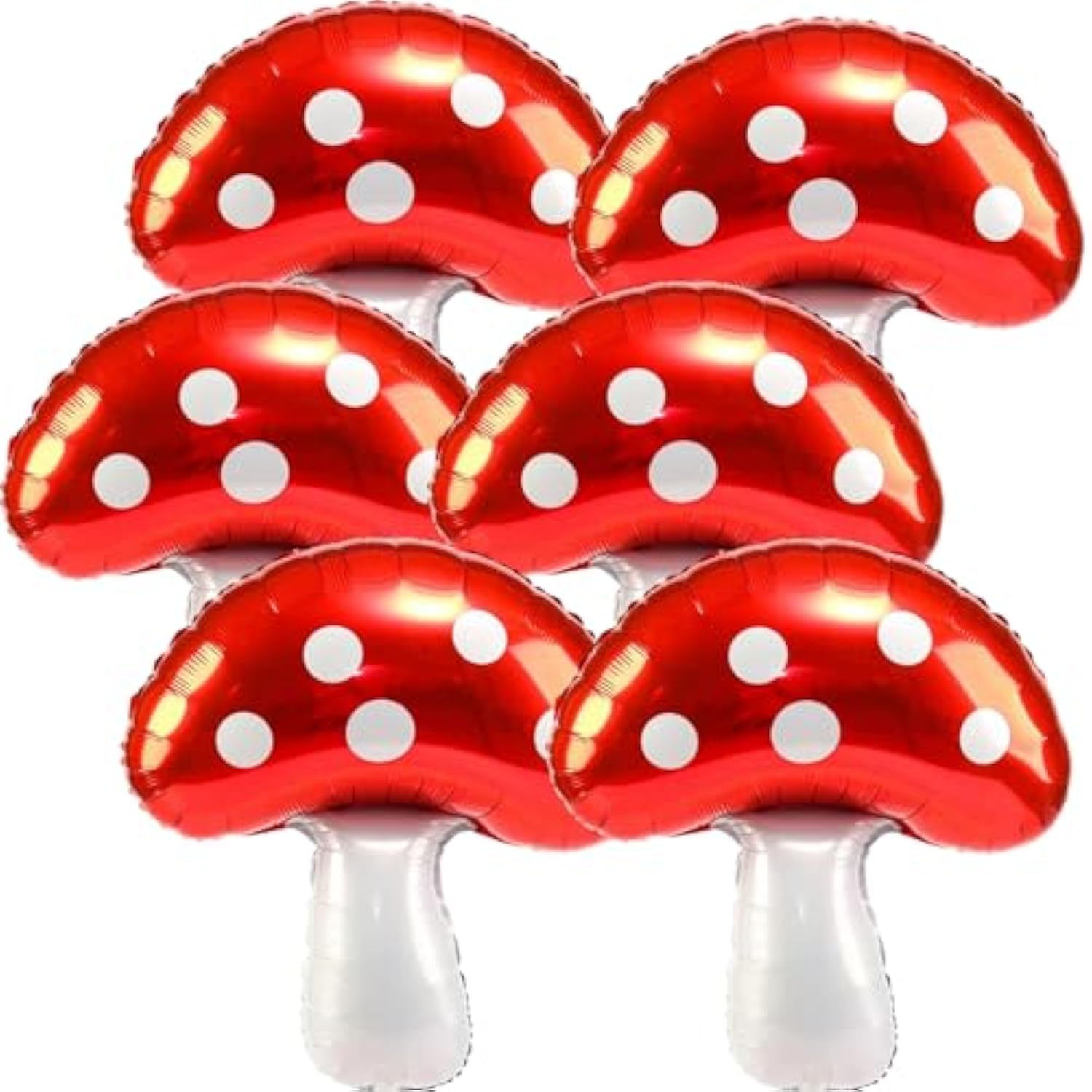 6 Pcs Red Mushroom Balloons Video Game Themed Party Decorations for Kids