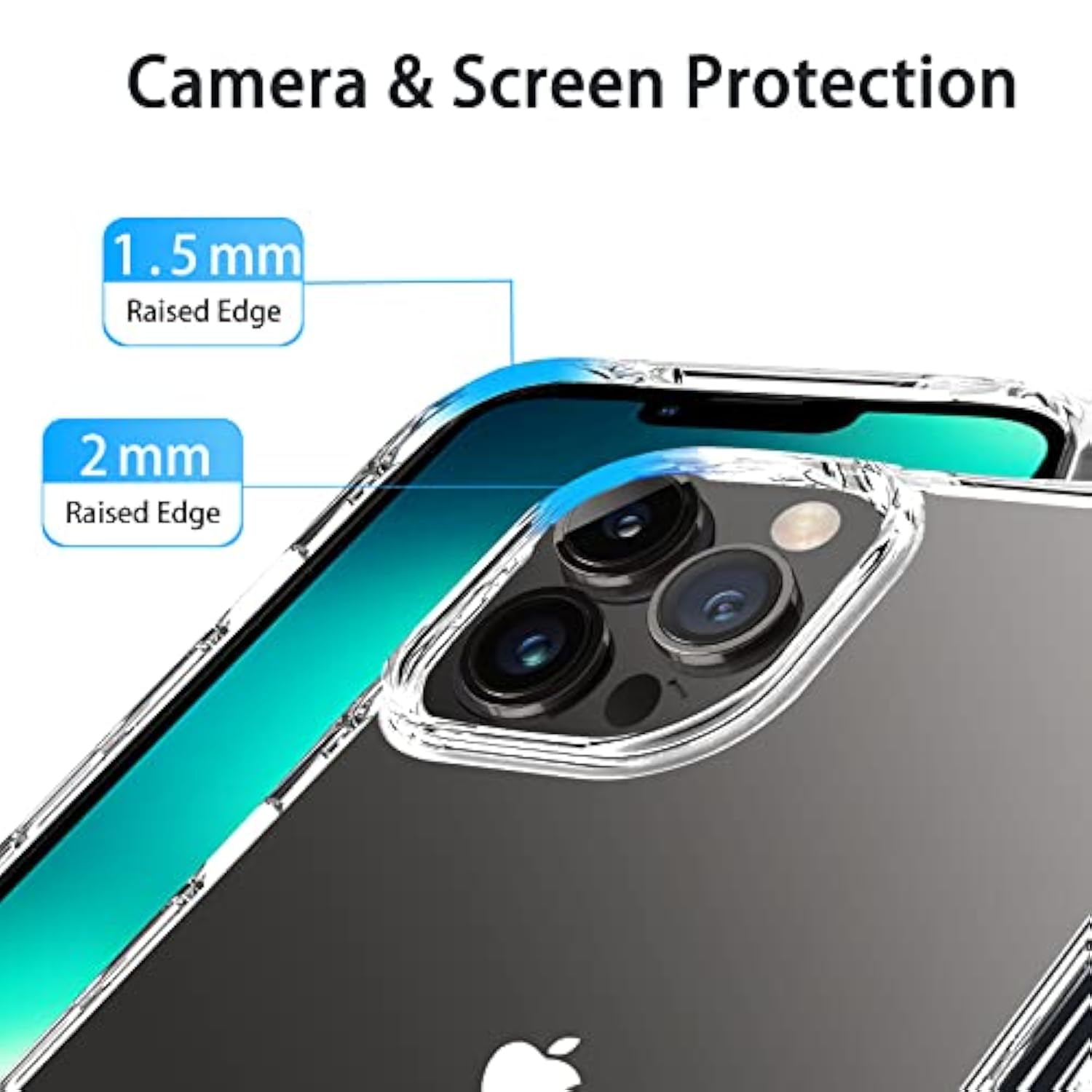 iPhone 13 Pro Clear Case Transparent Shockproof Slim Hard PC Bumper Cover