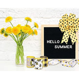 30 Yard Bumble Bee Ribbon 6 Design Yellow Black Dots Plaid Strip Wired