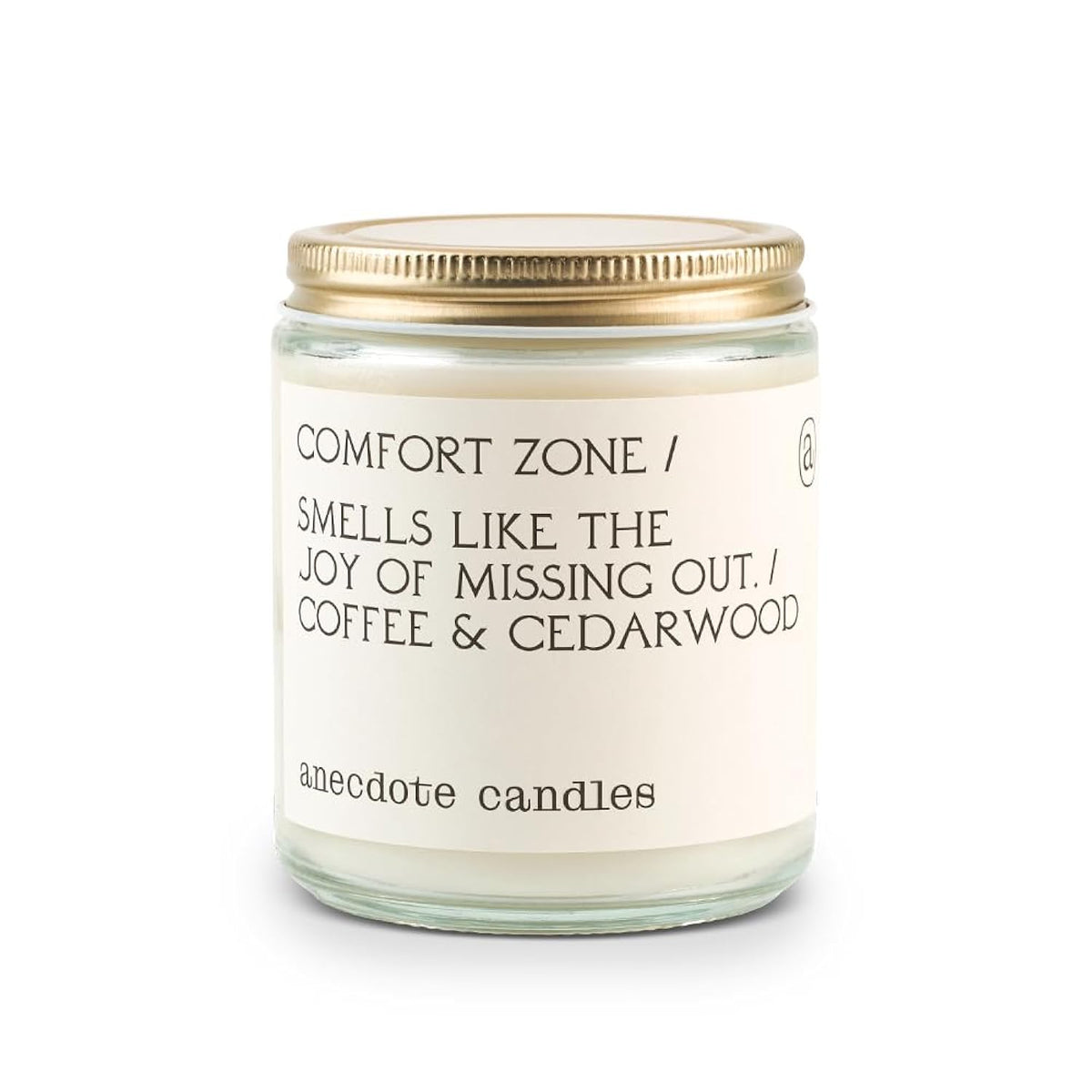 'Comfort Zone' Coconut Soy Wax Candle Jar | Premium Hand Poured & Long Burning |Coffee & Cedarwood Scent | Phthalate-Free | For Home, Office, Gift - 7.8 Oz