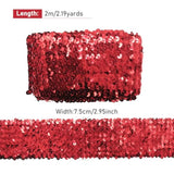 2 Meter Elastic Sequin Glitter Stretch Bling Paillette Fabric Ribbon S