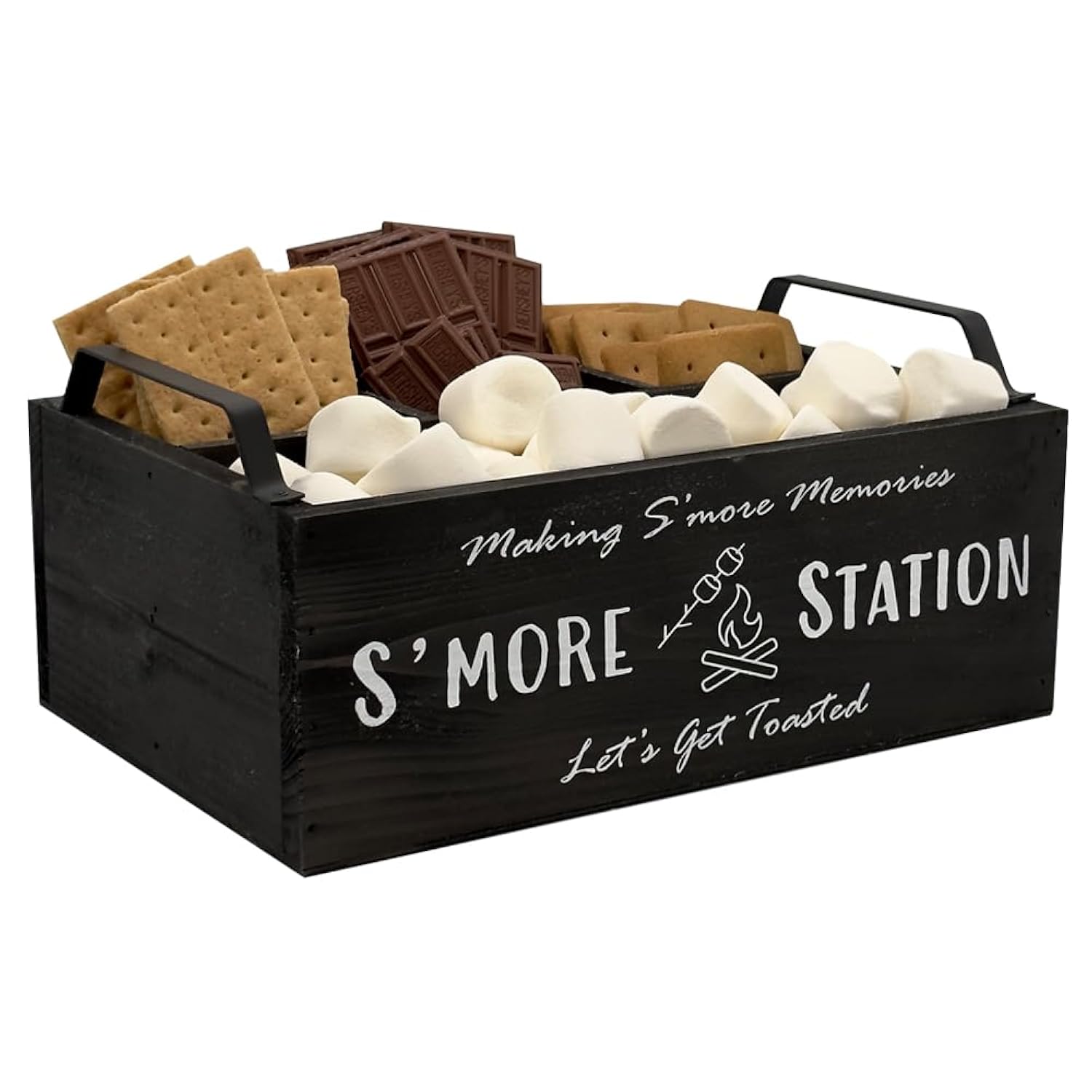 S'Mores Station, Gifts For Fire Pit, Caddy Station, Smores Gift, Party Station, Movie Kit Gift, Organization Kit, Smores Decor, Wood Tray With Handles, Hand Painted, 1 Unit