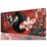 Black And White Mouse Pad Large Fish Yin Yang Cherry Blossom Art Mousepad Xl Large Gaming Mouse Pad Laptop Keyboard Mat Desk Pad Office Computer Keyboard Laptop Home, 31.5X11.8 Inch