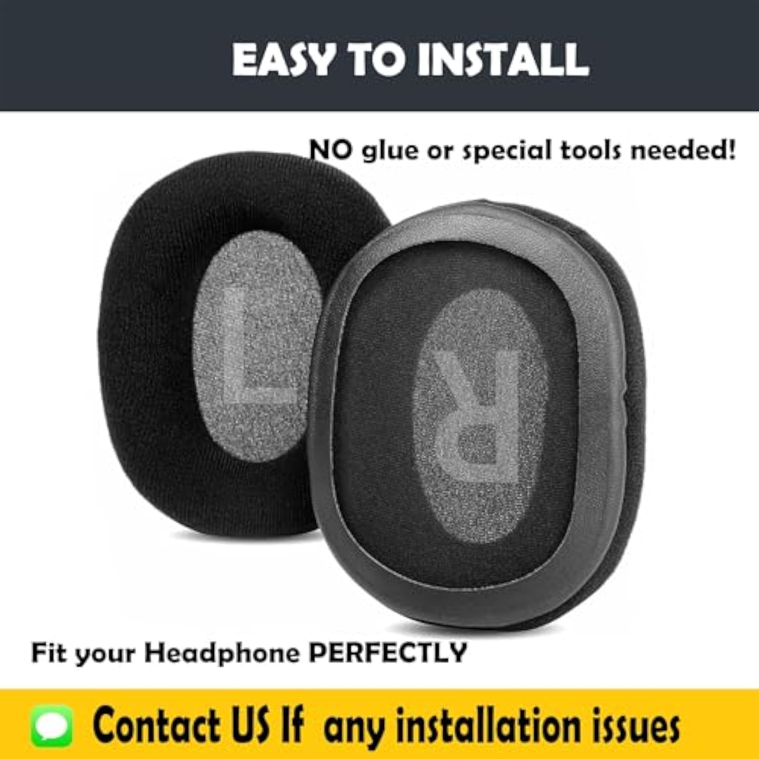 T6 Earpads Cushion Replacement With Soft Fabric For T6S /Bluedio T6/ T6C /T7/ T7+ Headphones