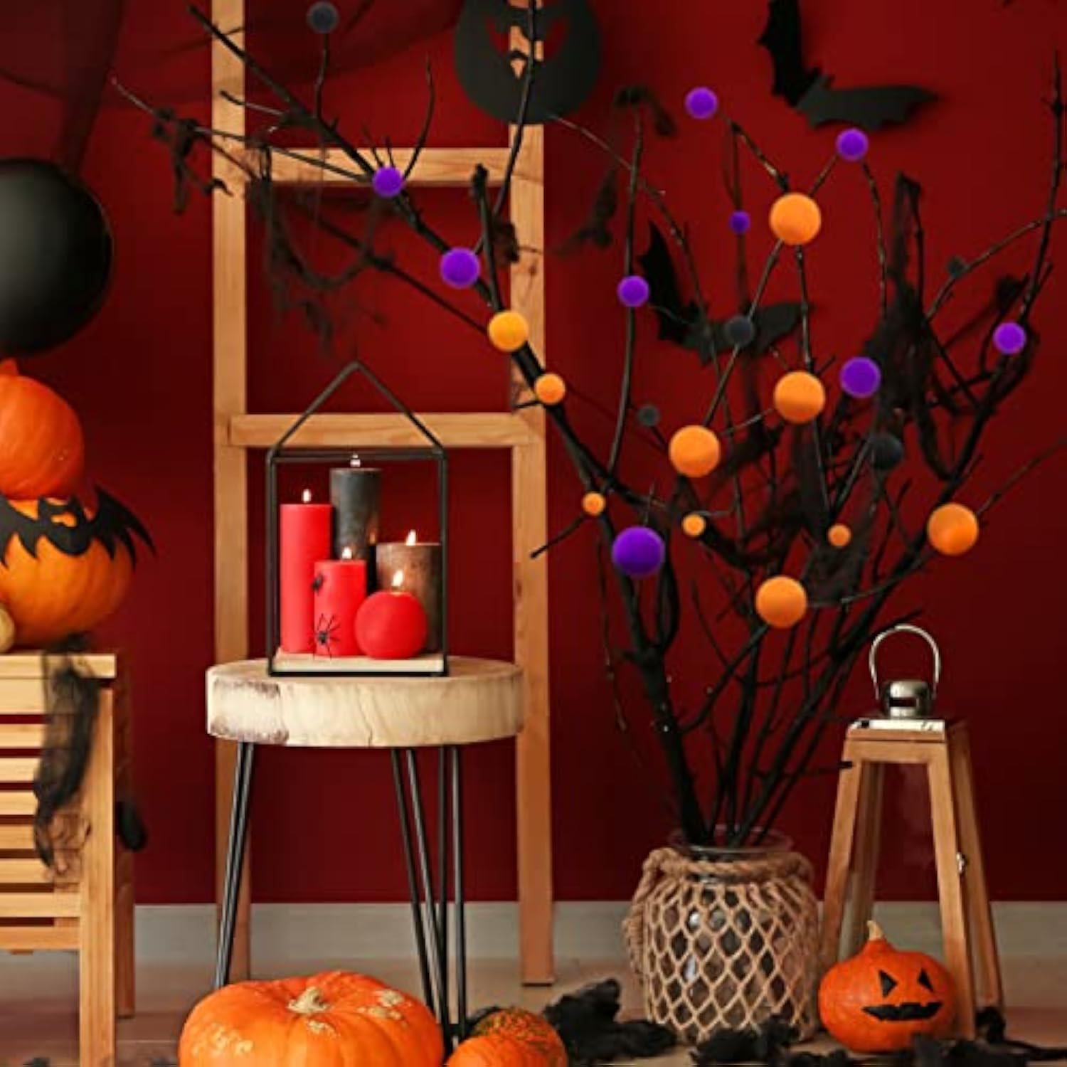 1200 Pcs Pom Poms Balls for Halloween, Thanksgiving & Christmas Crafts and Home Decor