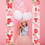 Berry First Birthday Banner Strawberry Shortcake Porch Banner Strawberry Birthday Decorations For Girls Indoor Outdoor