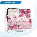 Pink Butterfly Laptop Sleeve Case 13, 13.3, 14 Inch, Computer Cases For Pad Tablet, Waterproof Briefcase Bag