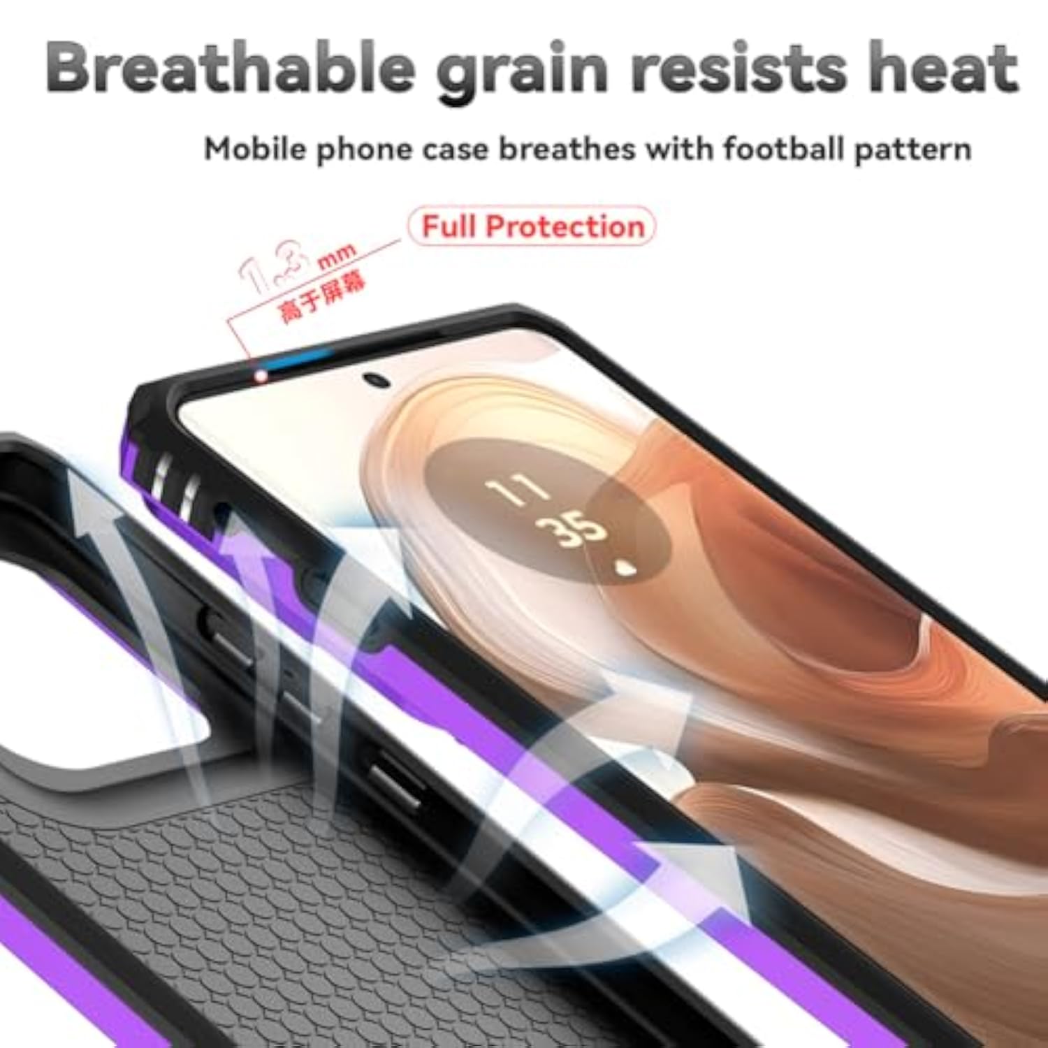 Motorola Moto Edge 5G 2025 Case with HD Screen Protector and Military-Grade Ring Holder Kickstand Slide Camera Lens Cover Shockproof Phone Case for Moto Edge 2025 Purple